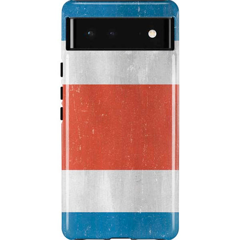 Costa Rican Flag Distressed Google Pixel 6 Case